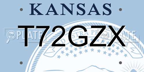 T72GZX Kansas License Plate