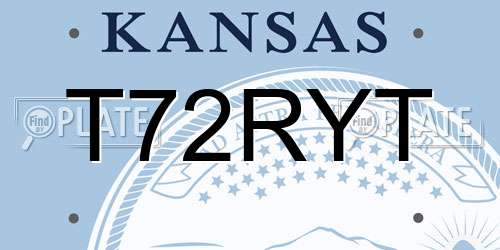T72RYT Kansas License Plate