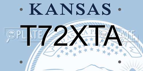 T72XTA Kansas License Plate