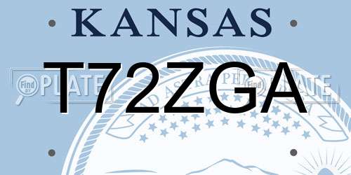 T72ZGA Kansas License Plate