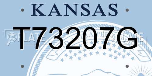 T73207G Kansas License Plate