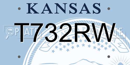 T732RW Kansas License Plate