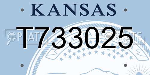T733025 Kansas License Plate