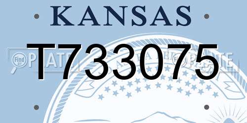 T733075 Kansas License Plate