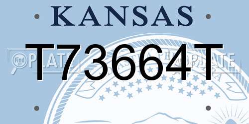 T73664T Kansas License Plate