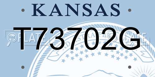 T73702G Kansas License Plate