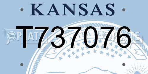 T737076 Kansas License Plate