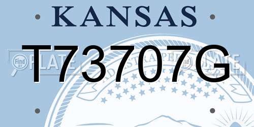 T73707G Kansas License Plate