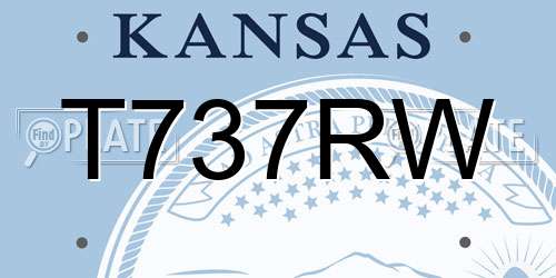 T737RW Kansas License Plate