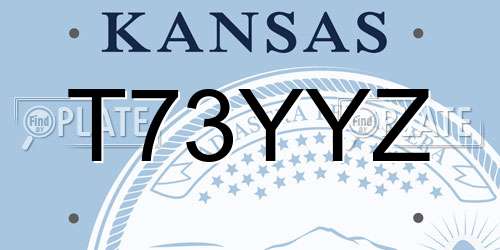 T73YYZ Kansas License Plate