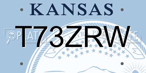 T73ZRW Kansas License Plate