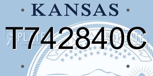 T742840C Kansas License Plate