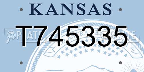 T745335 Kansas License Plate