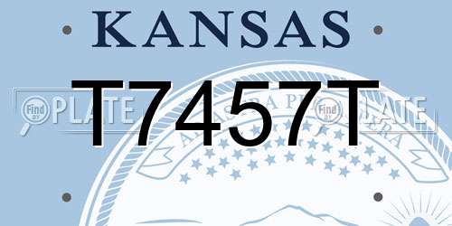 T7457T Kansas License Plate