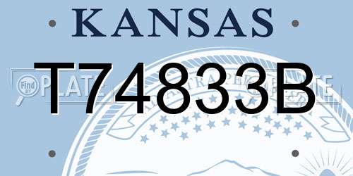 T74833B Kansas License Plate