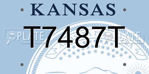 T7487T Kansas License Plate