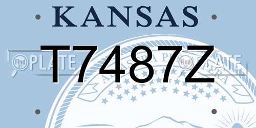 T7487Z Kansas License Plate