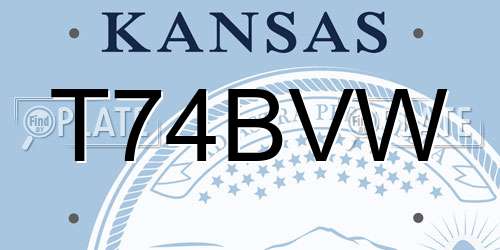 T74BVW Kansas License Plate