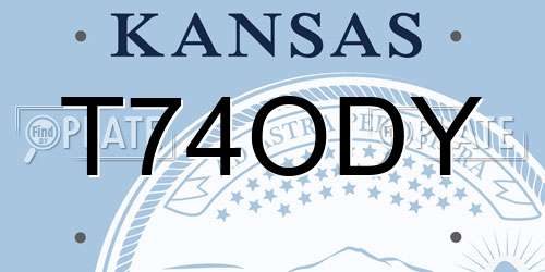 T74ODY Kansas License Plate