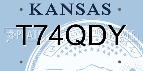 T74QDY Kansas License Plate