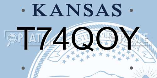 T74QOY Kansas License Plate