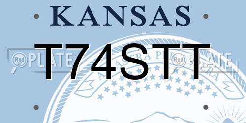 T74STT Kansas License Plate