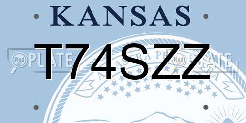 T74SZZ Kansas License Plate