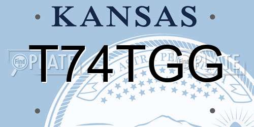 T74TGG Kansas License Plate