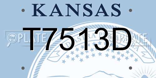 T7513D Kansas License Plate