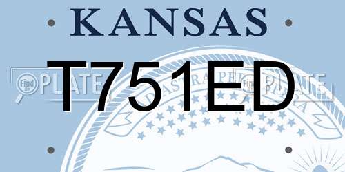 T751ED Kansas License Plate