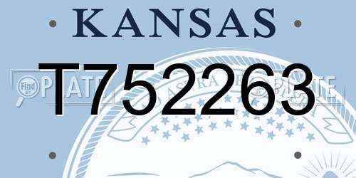 T752263 Kansas License Plate