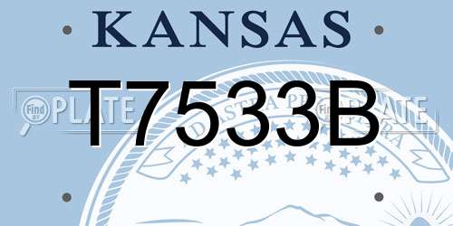 T7533B Kansas License Plate