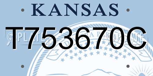 T753670C Kansas License Plate