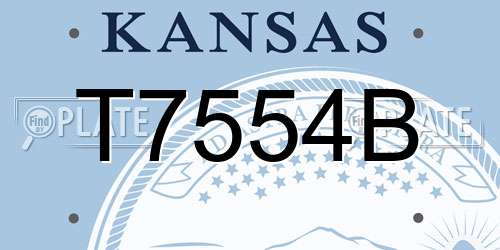 T7554B Kansas License Plate