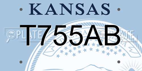 T755AB Kansas License Plate