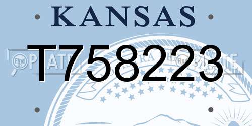 T758223 Kansas License Plate