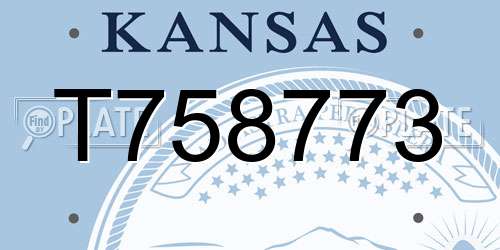 T758773 Kansas License Plate