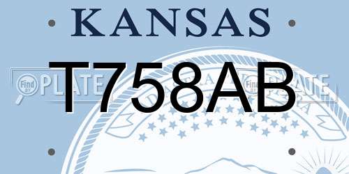 T758AB Kansas License Plate