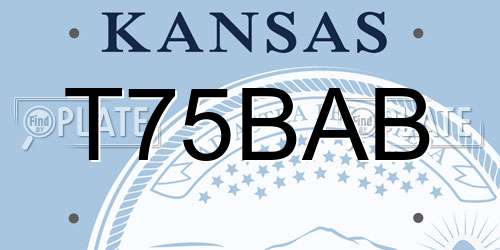 T75BAB Kansas License Plate