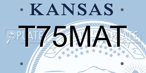 T75MAT Kansas License Plate