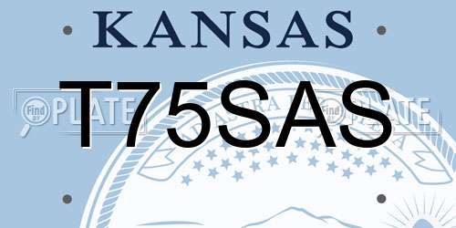 T75SAS Kansas License Plate