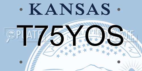 T75YOS Kansas License Plate