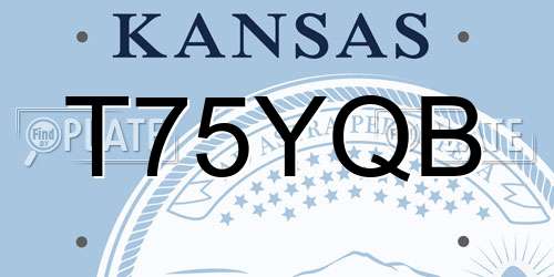 T75YQB Kansas License Plate
