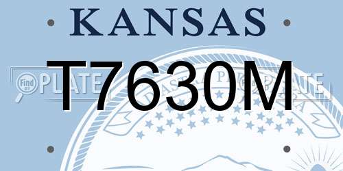 T7630M Kansas License Plate