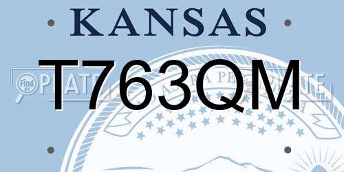 T763QM Kansas License Plate