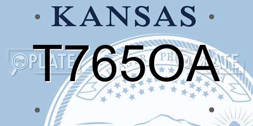 T765OA Kansas License Plate