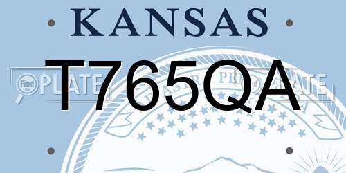T765QA Kansas License Plate