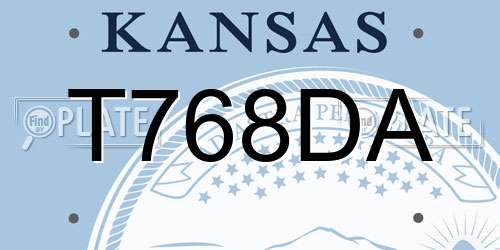 T768DA Kansas License Plate