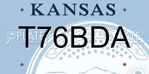 T76BDA Kansas License Plate