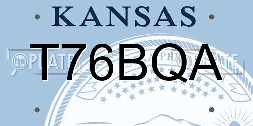 T76BQA Kansas License Plate
